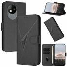 For ZTE Blade A35 Lite Triangle Pattern Buckle Clasp Leather Phone Case(Black) - 1