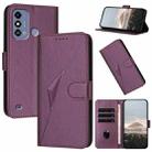 For ZTE Blade A53 Triangle Pattern Buckle Clasp Leather Phone Case(Dark Purple) - 1