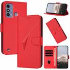 For ZTE Blade A53 Triangle Pattern Buckle Clasp Leather Phone Case(Red) - 1