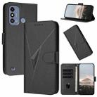 For ZTE Blade A53 Triangle Pattern Buckle Clasp Leather Phone Case(Black) - 1