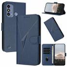 For ZTE Blade A53 Triangle Pattern Buckle Clasp Leather Phone Case(Royal Blue) - 1
