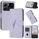 For ZTE Blade A54 Triangle Pattern Buckle Clasp Leather Phone Case(Light Purple) - 1