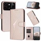 For ZTE Blade A55 / A35 Triangle Pattern Buckle Clasp Leather Phone Case(Rose Gold) - 1