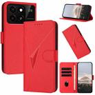 For ZTE Blade A55 / A35 Triangle Pattern Buckle Clasp Leather Phone Case(Red) - 1