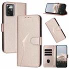 For ZTE Blade A72 5G Triangle Pattern Buckle Clasp Leather Phone Case(Rose Gold) - 1