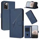 For ZTE Blade A72 5G Triangle Pattern Buckle Clasp Leather Phone Case(Royal Blue) - 1