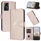 For ZTE Blade V41 Smart Triangle Pattern Buckle Clasp Leather Phone Case(Rose Gold) - 1