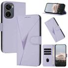 For ZTE Blade V50 Design 5G / Nubia Neo 5G Triangle Pattern Buckle Clasp Leather Phone Case(Light Purple) - 1