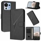 For ZTE Blade V50 Vita Triangle Pattern Buckle Clasp Leather Phone Case(Black) - 1