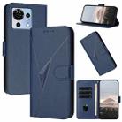 For ZTE Blade V50 Vita Triangle Pattern Buckle Clasp Leather Phone Case(Royal Blue) - 1