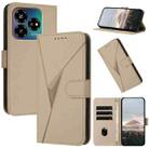 For ZTE Blade V60 Design Triangle Pattern Buckle Clasp Leather Phone Case(Gold) - 1
