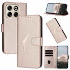 For ZTE Blade V70 Triangle Pattern Buckle Clasp Leather Phone Case(Rose Gold) - 1
