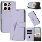 For ZTE Blade V70 Triangle Pattern Buckle Clasp Leather Phone Case(Light Purple) - 1
