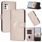 For ZTE Libero 5G III Triangle Pattern Buckle Clasp Leather Phone Case(Rose Gold) - 1