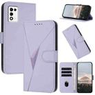 For ZTE Libero 5G III Triangle Pattern Buckle Clasp Leather Phone Case(Light Purple) - 1
