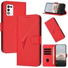 For ZTE Libero 5G III Triangle Pattern Buckle Clasp Leather Phone Case(Red) - 1