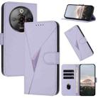 For ZTE nubia Focus Pro Triangle Pattern Buckle Clasp Leather Phone Case(Light Purple) - 1