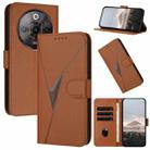 For ZTE nubia Focus Pro Triangle Pattern Buckle Clasp Leather Phone Case(Brown) - 1