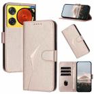 For ZTE nubia Music 2 Triangle Pattern Buckle Clasp Leather Phone Case(Rose Gold) - 1
