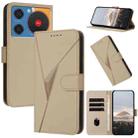 For ZTE nubia Music Triangle Pattern Buckle Clasp Leather Phone Case(Gold) - 1