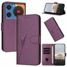 For ZTE nubia Music Triangle Pattern Buckle Clasp Leather Phone Case(Dark Purple) - 1