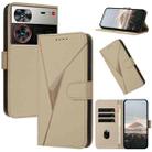 For ZTE nubia Z60 Ultra Triangle Pattern Buckle Clasp Leather Phone Case(Gold) - 1