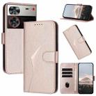 For ZTE nubia Z60 Ultra Triangle Pattern Buckle Clasp Leather Phone Case(Rose Gold) - 1