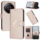 For ZTE nubia Z60S Pro Triangle Pattern Buckle Clasp Leather Phone Case(Rose Gold) - 1