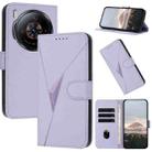 For ZTE nubia Z60S Pro Triangle Pattern Buckle Clasp Leather Phone Case(Light Purple) - 1