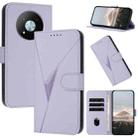 For ZTE Voyage 41 5G Triangle Pattern Buckle Clasp Leather Phone Case(Light Purple) - 1
