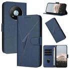 For ZTE Voyage 41 5G Triangle Pattern Buckle Clasp Leather Phone Case(Royal Blue) - 1