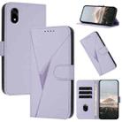 For ZTE Kantan Sumaho 4 A402ZT Triangle Pattern Buckle Clasp Leather Phone Case(Light Purple) - 1