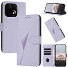 For ZTE Blade A35e 4G Triangle Pattern Buckle Clasp Leather Phone Case(Light Purple) - 1