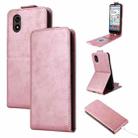 For ZTE Kantan Sumaho 4 A402ZT Magnetic Vertical Flip Leather Phone Case with Buckle(Rose Gold) - 1