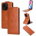 For ZTE Blade A35e Z2466 Magnetic Vertical Flip Leather Phone Case with Buckle(Brown) - 1