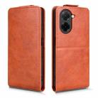 For Xiaomi Poco C71 / Redmi A5 4G 171.7mm Magnetic Vertical Flip Leather Phone Case with Buckle(Brown) - 2