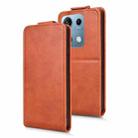 For Redmi Note 14S / Note 13 Pro 4G Magnetic Vertical Flip Leather Phone Case with Buckle(Brown) - 2