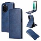 For Honor 400 Magnetic Vertical Flip Leather Phone Case with Buckle(Blue) - 1