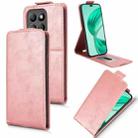 For Honor X8c 4G Magnetic Vertical Flip Leather Phone Case with Buckle(Rose Gold) - 1