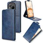 For Honor Power Magnetic Vertical Flip Leather Phone Case with Buckle(Blue) - 1