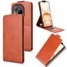 For Honor Power Magnetic Vertical Flip Leather Phone Case with Buckle(Brown) - 1