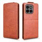 For Honor X6c 4G Magnetic Vertical Flip Leather Phone Case with Buckle(Brown) - 2