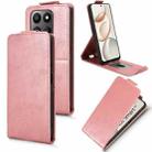 For Honor 400 Smart 5G Magnetic Vertical Flip Leather Phone Case with Buckle(Rose Gold) - 1