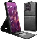 For Motorola Edge 60 Pro Magnetic Vertical Flip Leather Phone Case with Buckle(Black) - 3