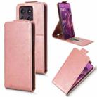 For Motorola Edge 60 Pro Magnetic Vertical Flip Leather Phone Case with Buckle(Rose Gold) - 1