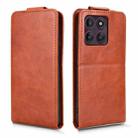 For Motorola Edge 60 Pro Magnetic Vertical Flip Leather Phone Case with Buckle(Brown) - 2