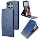 For Motorola Moto G56 5G Magnetic Vertical Flip Leather Phone Case with Buckle(Blue) - 1