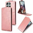 For Motorola Moto G56 5G Magnetic Vertical Flip Leather Phone Case with Buckle(Rose Gold) - 1