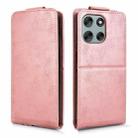 For Motorola Moto G56 5G Magnetic Vertical Flip Leather Phone Case with Buckle(Rose Gold) - 2