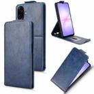 For Samsung Galaxy A07 4G Magnetic Vertical Flip Leather Phone Case with Buckle(Blue) - 1